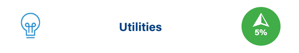Utilities - up 5%