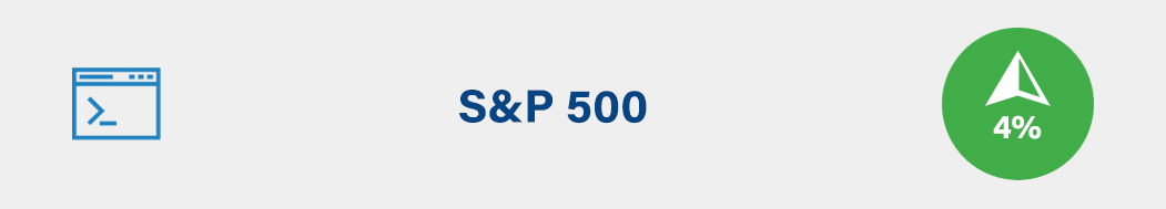 S&P 500 - up 4%